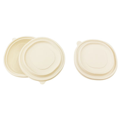 Cor natural Caixa de almoço descartável Biodegradável Amido de milho Taça portátil à prova de fugas