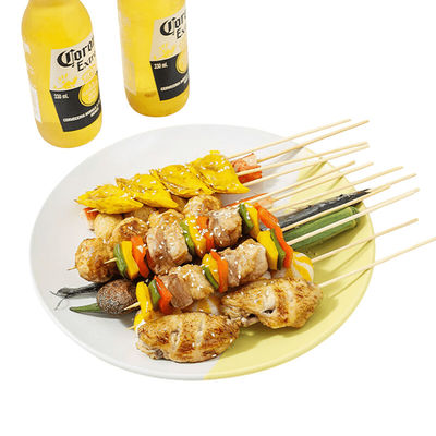 Bastões de bambu descartáveis para churrasco com 4,0 cm de largura e 50 cm de comprimento