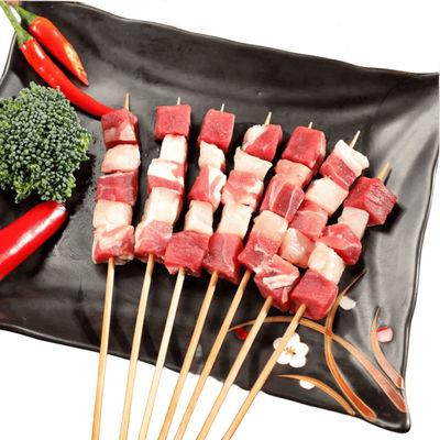 Bamboo Natural Barbecue Disposable Skewer Stick para acampamento ao ar livre e presentes de negócios