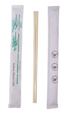 Wholesale delicate customize bamboo chopstick natural Round/Twin/Tensoge bamboo chopsticks individual paper sleeve