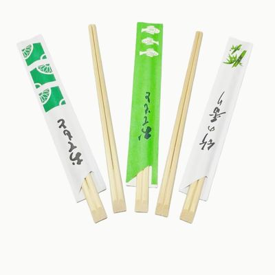 Chinese Manufacture Wholesale Disposable Bamboo Tensoge Chopsticks with Semi Sleeve Packed