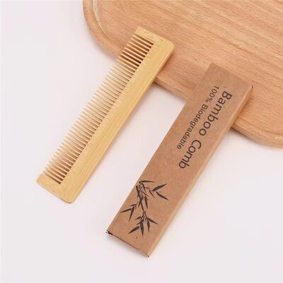 Wholesale Custom Biodegradable Bamboo Hair Comb Natural Wooden Hair Brush with No Static for Hotel high quality