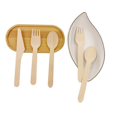 17cm Bamboo descartável talheres higiénicos e de uso único Forcados de bambu descartáveis